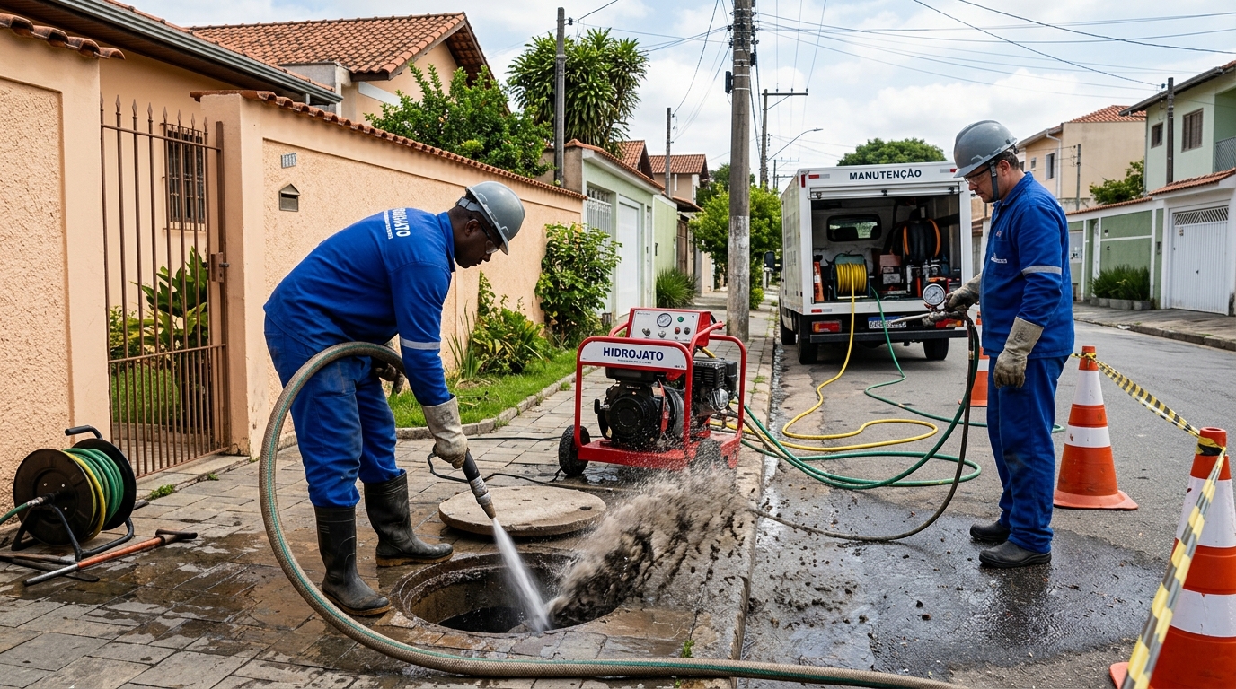 Hidrojateamento residencial em Santos-SP